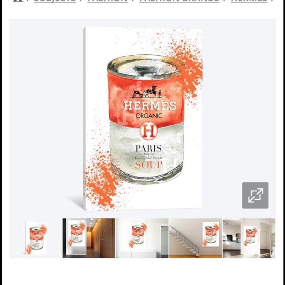Hermès soup can on canvas